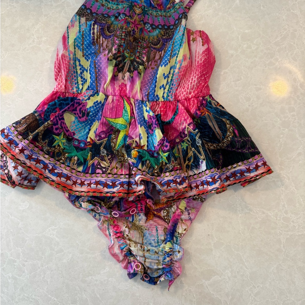 Camilla Vibrant Pink and Blue Star Romper